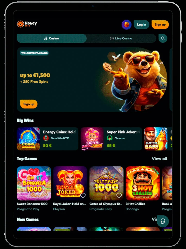 Honeybetz casino kartica
